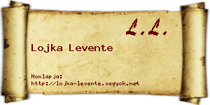 Lojka Levente névjegykártya